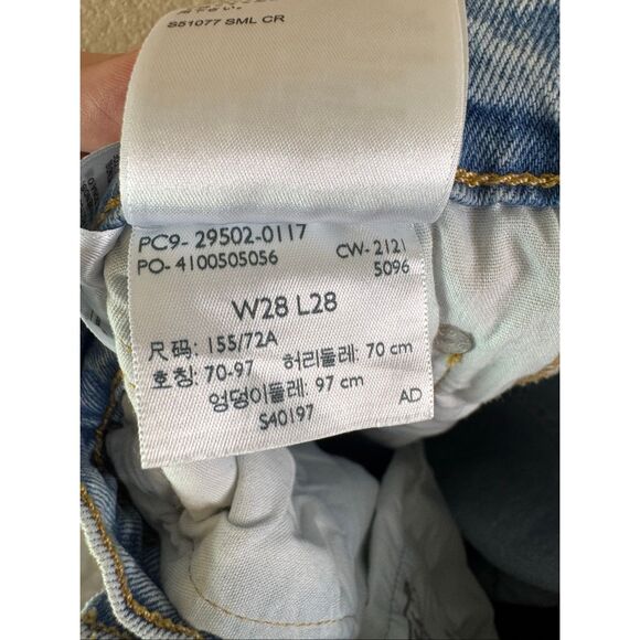 Levis 501S Womens Jeans 28x28 Lightwash Premium Denim Button Fly Skinny Big E - Picture 9 of 14